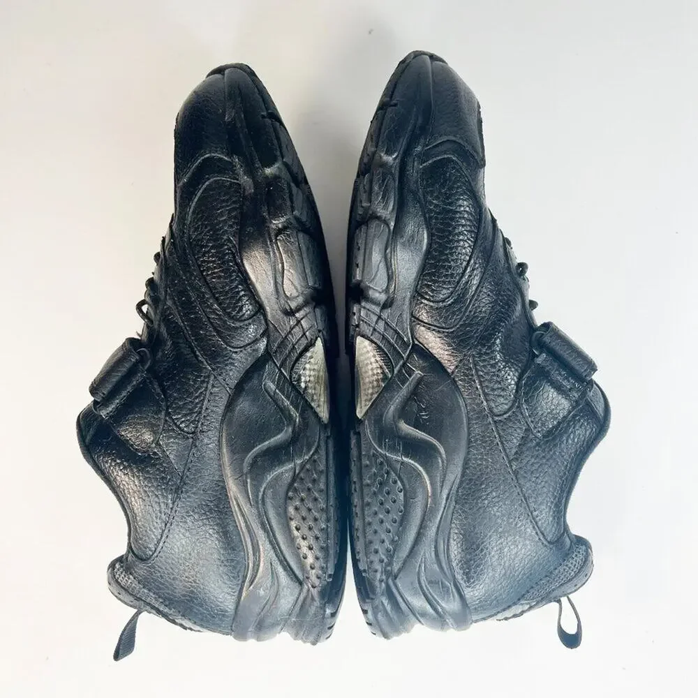 Apex A6000 Leather Strap Orthopedic Walking Sneakers Shoes Black Women 8